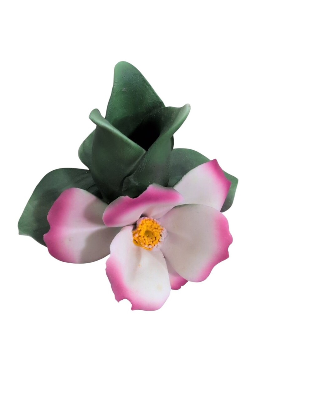 Capodimonte Porcelain Floral Candle Stick Holder, One Piece